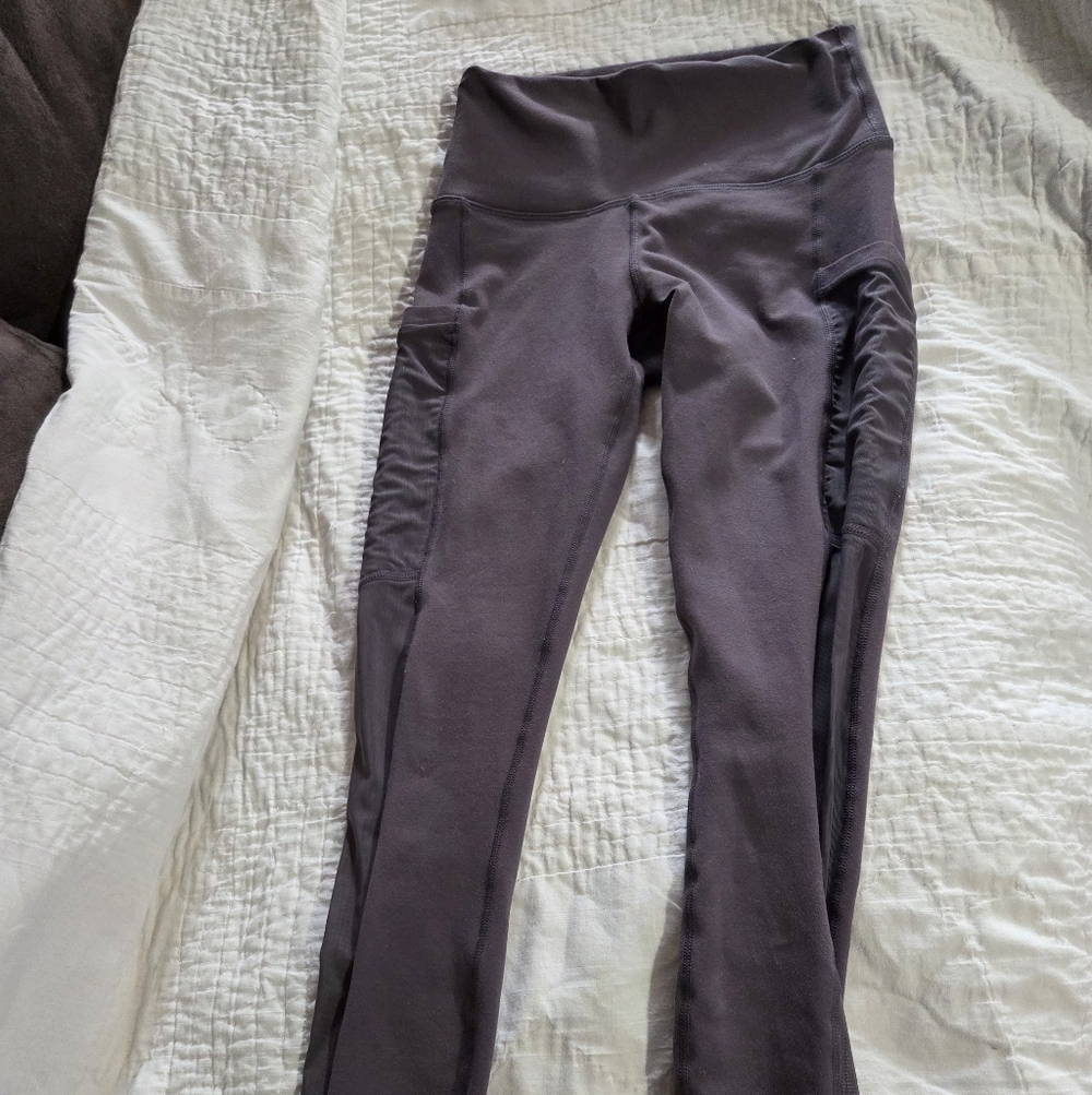 Fabletics Polaroid Powerhold Brown Leggings – Comfortable Stretch Fabric XXS